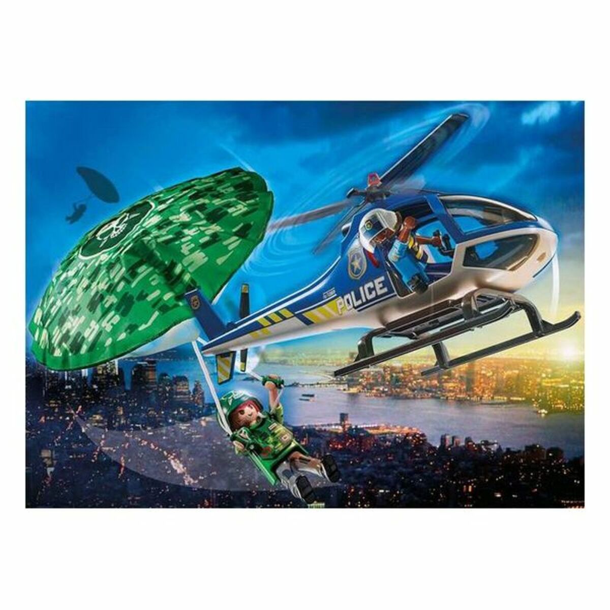 Playmobil Playset City Action Police Helicopter: Parachute Chase Playmobil 70569 19 Pcs (19 Pcs)